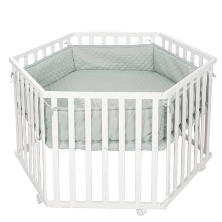 Tapis de parc bébé hexagonal roba style - rembourrage latéral sécurisé Bleu clair / ciel+Gris argenté+Rose / mauve+Vert givré 14 - vertbaudet enfant 
