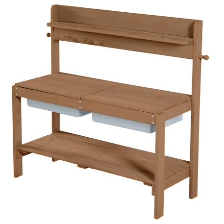 Cuisine extérieure pour enfants en bois massif Gris+Teck 7 - vertbaudet enfant 