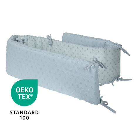 Tour de lit bébé déhoussable en coton bio lil planet Bleu clair/ bleu ciel+Gris argenté+Rose pastel+Vert givré 6 - vertbaudet enfant 