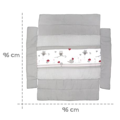 Tapis de parc universel avec bords - motifs hibou adam & eule Blanc - gris / grandes étoiles+Gris - blanc / hibou+Gris - blanc / lapin 7 - vertbaudet enfant 