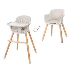 Puériculture-Chaise haute rembourrée avec plateau repas style up wood