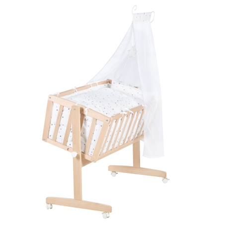 Berceau complet en hêtre bio avec accessoires sternenzauber grau Bois naturel / étoiles grises 5 - vertbaudet enfant 