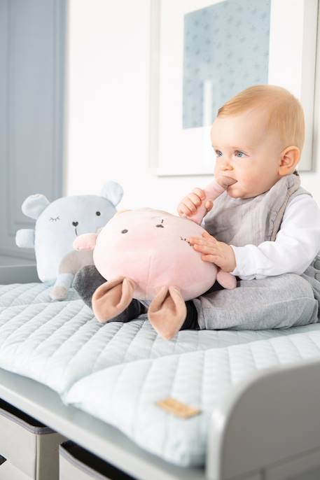 Matelas à langer déperlant à tête d'ourson roba style Bleu clair+Gris argenté 5 - vertbaudet enfant 