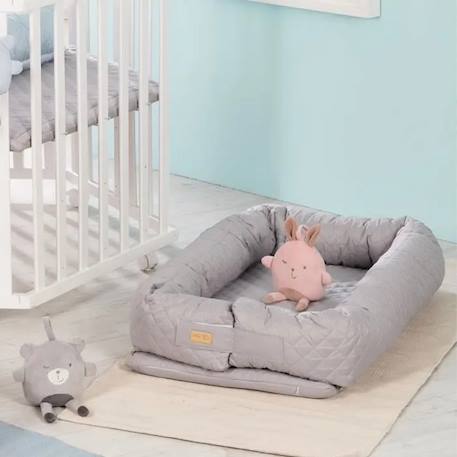 Réducteur de lit 3 en 1 tissu déperlant roba style Gris argenté+Rose pastel+Vert givré 2 - vertbaudet enfant 