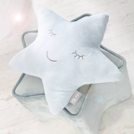 Coussin décoratif étoile pour chambre d'enfant roba style Bleu clair+Gris argenté+Rose pastel+Vert givré 2 - vertbaudet enfant 