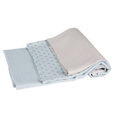 Lot de 3 langes en coton bio lil planet Bleu clair et gris argenté+Gris argenté+Rose pastel et gris argenté+Vert givré et gris argenté 3 - vertbaudet enfant 