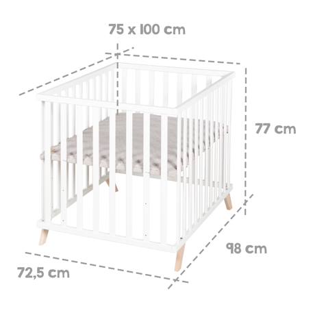 Parc bébé scandinave en bois massif + tapis en coton bio lil planet Anthracite - gris argenté+Blanc - gris argenté+Blanc - vert givré+Naturel - gris argenté 8 - vertbaudet enfant 