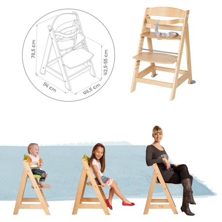 Chaise haute évolutive born up avec transat inclinable sternenzauber Blanc - grandes étoiles+Gris taupe - lapin miffy+Naturel - petites étoiles 17 - vertbaudet enfant 