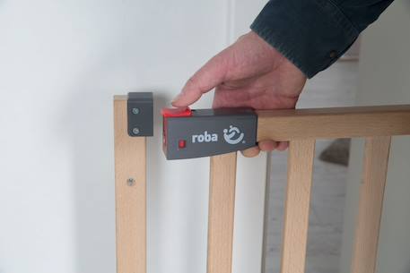 Barrière de sécurité en bois massif avec portillon magnétique Naturel 5 - vertbaudet enfant 