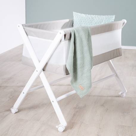 Berceau pliable avec matelas Blanc et gris 2 - vertbaudet enfant 