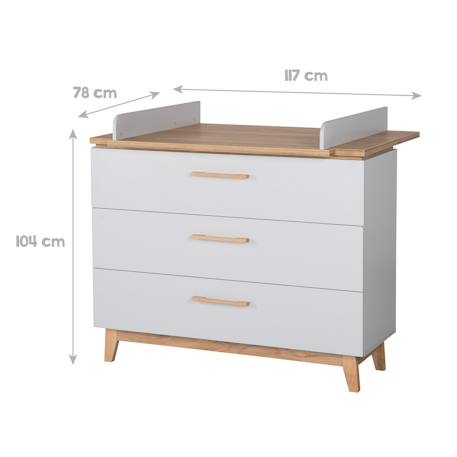 Commode à langer évolutive 3 tiroirs  caro Gris clair / chêne doré 3 - vertbaudet enfant 