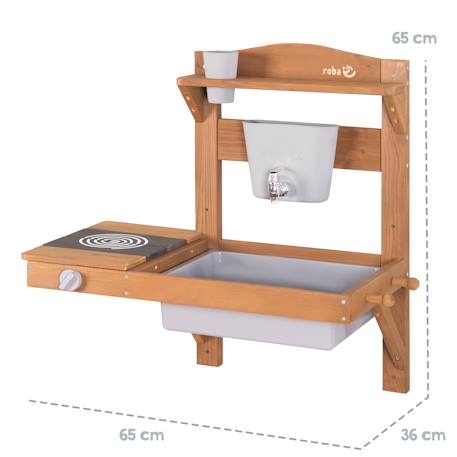Cuisine extérieure à suspendre en bois fsc® + accessoires Gris+Teck 11 - vertbaudet enfant 
