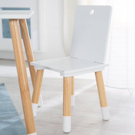 Set table et 2 chaises enfant avec pieds en bois massif Blanc+Blanc et naturel+Gris et naturel 11 - vertbaudet enfant 