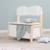 Banc-coffre à jouets en bois massif à fermeture douce Blanc et naturel 2 - vertbaudet enfant 