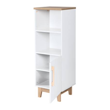 Bibliothèque colonne 1 porte 2 niches finn Blanc / chêne doré 2 - vertbaudet enfant 