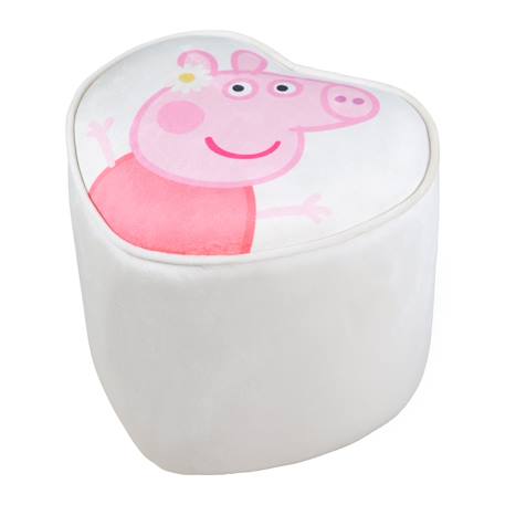 Tabouret pouf en velours imprimé et bois peppa pig Beige / cœur+Beige / cube 1 - vertbaudet enfant 