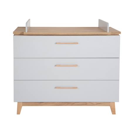 Commode à langer évolutive 3 tiroirs  caro Gris clair / chêne doré 4 - vertbaudet enfant 