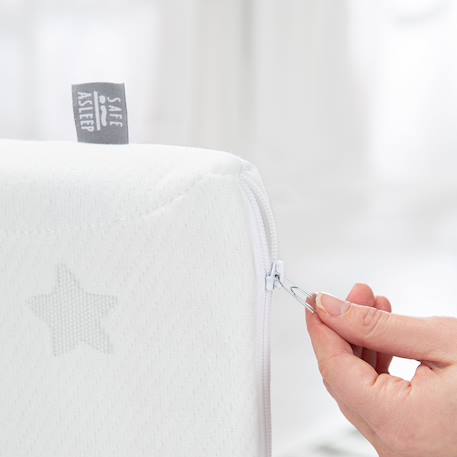 Berceau cododo 2en1 avec matelas et accessoires safe asleep Blanc+Gris taupe 10 - vertbaudet enfant 