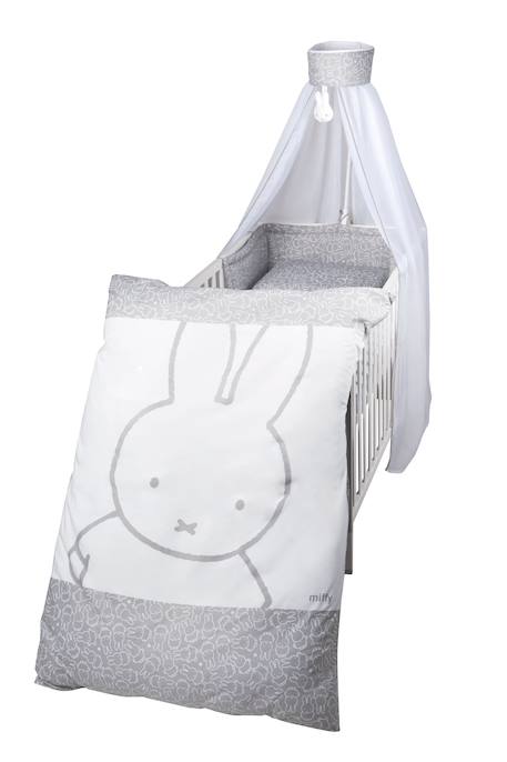 Parure de lit bébé + nid et baldaquin motif lapin miffy® Blanc - gris / miffy 1 - vertbaudet enfant 