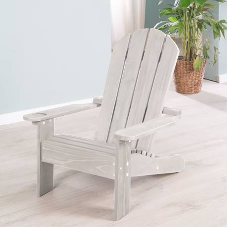 Chaise de détente pour enfant en bois fsc® avec porte-gobelet Gris 2 - vertbaudet enfant 