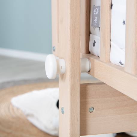 Berceau complet en hêtre bio avec accessoires sternenzauber grau Bois naturel / étoiles grises 4 - vertbaudet enfant 