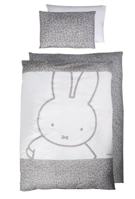 Parure de lit bébé + nid et baldaquin motif lapin miffy® Blanc - gris / miffy 4 - vertbaudet enfant 