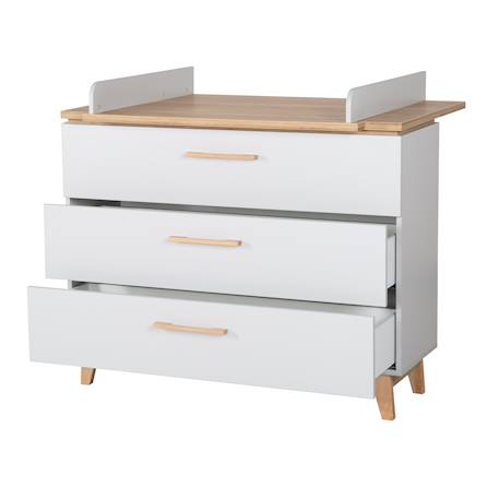 Commode à langer évolutive 3 tiroirs  caro Gris clair / chêne doré 5 - vertbaudet enfant 