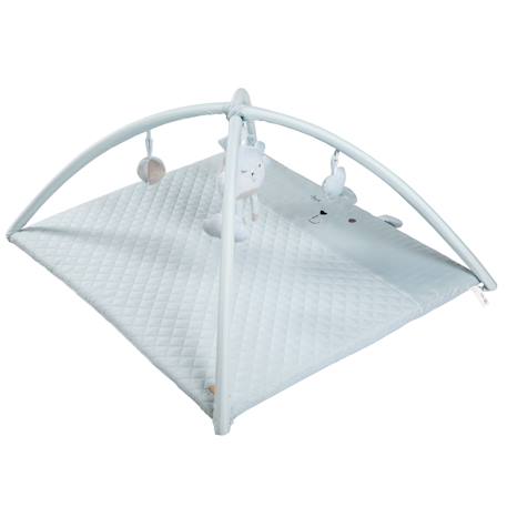 Tapis d'éveil avec arches et 5 jouets suspendus roba style Bleu clair - ourson benny+Gris argenté - ourson sammy+Rose - lapin lily 1 - vertbaudet enfant 