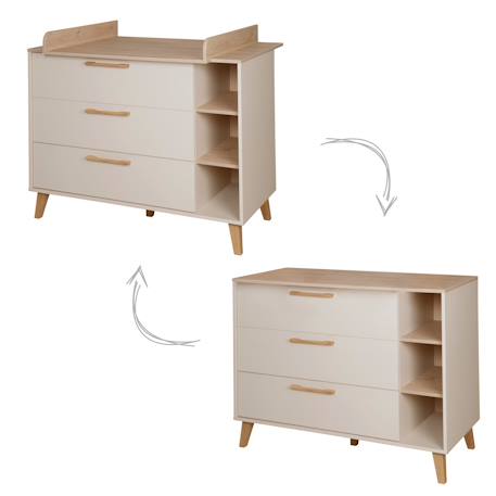Chambre bébé évolutive 2 pièces avec soft-close jil Cashmere / décor châtaignier 5 - vertbaudet enfant 