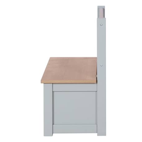 Banc-coffre à jouets en bois massif résistant aux rayures woody Blanc - naturel+Gris taupe - naturel 11 - vertbaudet enfant 