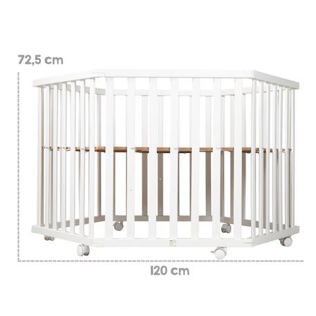 Parc bébé hexagonal + tapis déperlant et traversin roba style Blanc - gris argenté 3 - vertbaudet enfant 