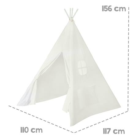 Tente de jeu indienne tipi + sac de transport Blanc cassé / beige 3 - vertbaudet enfant 