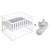 Parc bébé rectangulaire + tapis déperlant et traversin roba style Blanc - gris argenté 1 - vertbaudet enfant 
