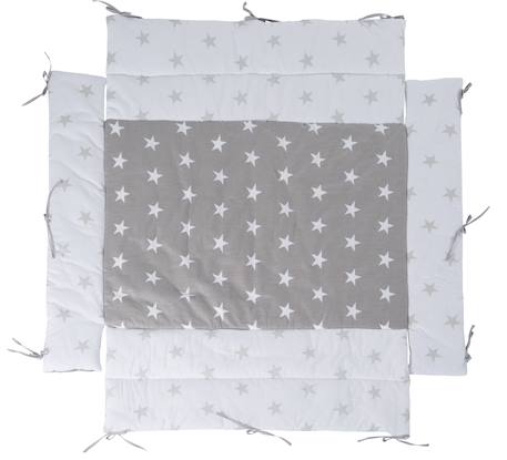 Tapis de parc universel avec bords - motifs hibou adam & eule Blanc - gris / grandes étoiles+Gris - blanc / hibou+Gris - blanc / lapin 1 - vertbaudet enfant 