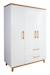 Armoire bébé 3 portes et 2 tiroirs à fermeture douce finn Blanc / chêne doré 1 - vertbaudet enfant 