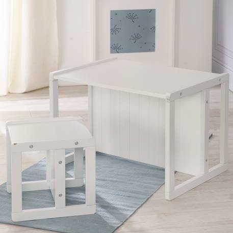 Chaise réversible en bois - tabouret évolutif 3 en 1 Beige+Blanc+Gris taupe 12 - vertbaudet enfant 