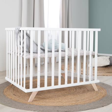 Parc bébé scandinave en bois massif + tapis en coton bio lil planet Anthracite - gris argenté+Blanc - gris argenté+Blanc - vert givré+Naturel - gris argenté 7 - vertbaudet enfant 