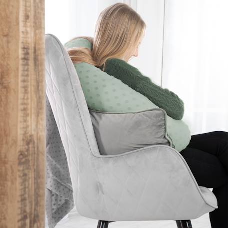 Coussin d'allaitement en coton bio lil planet Bleu clair/ bleu ciel+Gris argenté+Rose pastel+Vert givré 20 - vertbaudet enfant 