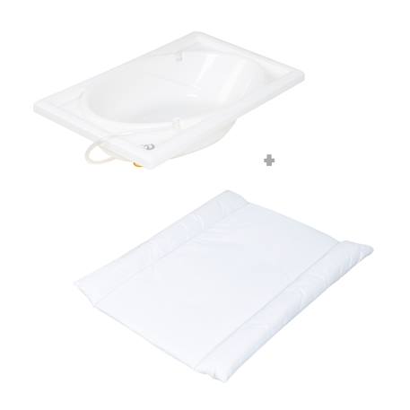 Table à langer avec baignoire 2en1 + matelas à langer imperméable Bois naturel / blanc 5 - vertbaudet enfant 