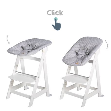 Chaise haute évolutive born up avec transat déperlant et inclinable roba style Blanc - gris argenté+Blanc - vert givré+Naturel - gris argenté+Naturel - vert givré 5 - vertbaudet enfant 