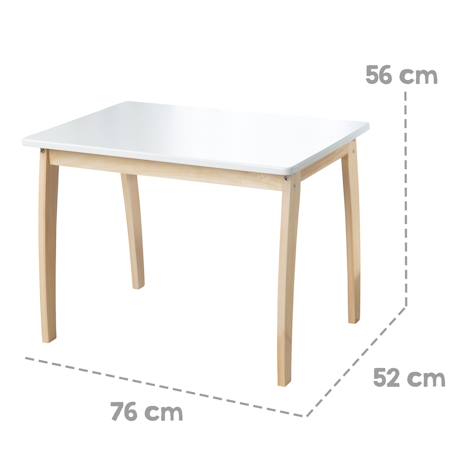 Table rectangulaire à pieds arrondis en bois massif Blanc et naturel 3 - vertbaudet enfant 