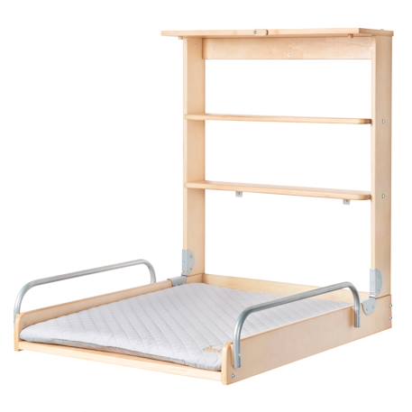 Table à langer murale pliante + matelas à langer déperlant roba style Anthracite / gris argenté+Blanc / gris argenté+Bois naturel / gris argenté+Gris taupe / gris argenté 13 - vertbaudet enfant 