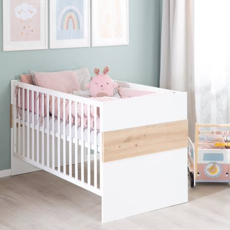 Chambre bébé évolutive complète avec soft-close lion Blanc / chêne artisan 4 - vertbaudet enfant 