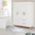 Armoire bébé 3 portes et 2 tiroirs à fermeture douce finn Blanc / chêne doré 2 - vertbaudet enfant 
