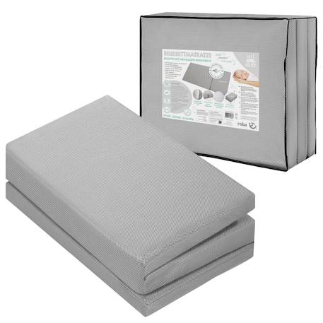 Matelas pliant respirant et déhoussable + sac de transport safe asleep® Gris 1 - vertbaudet enfant 