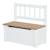 Banc-coffre à jouets en bois massif résistant aux rayures woody Blanc - naturel+Gris taupe - naturel 1 - vertbaudet enfant 