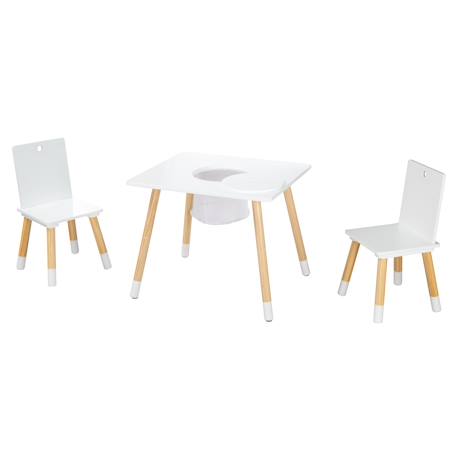 Set table et 2 chaises enfant avec filet de rangement Blanc et naturel+Gris et naturel 5 - vertbaudet enfant 