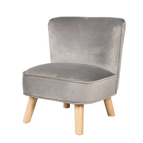 Mini fauteuil en velours et pieds en bois massif lil sofa Bleu clair+Gris argenté+Rose pastel 7 - vertbaudet enfant 