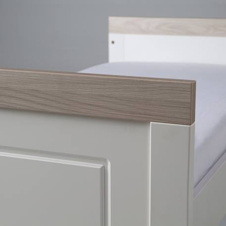 Lit bébé évolutif convertible en lit junior felicia Blanc cassé / luna elm 6 - vertbaudet enfant 