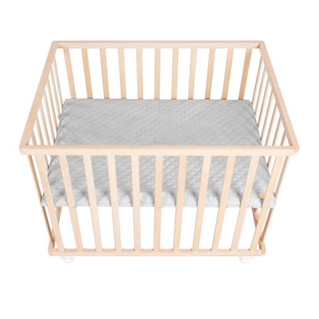 Parc bébé en bois massif + tapis déperlant roba style Naturel - gris argenté+Naturel - vert givré 3 - vertbaudet enfant 